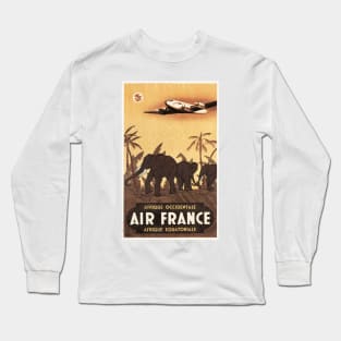 AIR FRANCE AFRIQUE Advertising Africa Vintage Airline Travel Long Sleeve T-Shirt